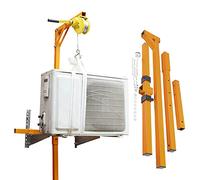Strumento di sollevamento per installazione esterna del condizionatore d'aria, staffa triangolare per condizionatore d'aria in acciaio inossidabile con gancio speciale, puleggia e corda da 15 m,