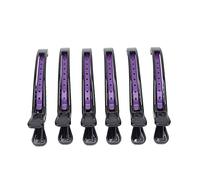 Strumento di styling set di clip professionisti per taglio di capelli clip di sezionamento salone portatile non slip manico per pazzia (Nero e viola)