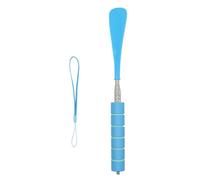 Strumento di supporto per scarpe in metallo allungabile lunghezza regolabile 28-70 cm lungo calzascarpe sollevatore per anziani gravidanza corno con design, Blu, Taglia unica