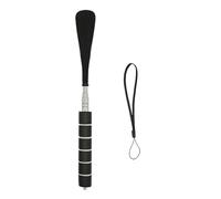 Strumento di supporto per scarpe in metallo allungabile lunghezza regolabile 28-70 cm lungo calzascarpe sollevatore per anziani gravidanza corno con design, Nero , Taglia unica