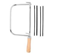 Strumento di taglio regolabile a forma di U telaio, Seghetto da Traforo manuale con 5 Lame e Arco per Metallo e Legno per Creazione di gioielli