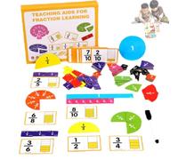 Strumento didattico per insegnare ripetutamente la scrittura delle frazioni, puzzle educativo per le abilità matematiche sulle frazioni (A)