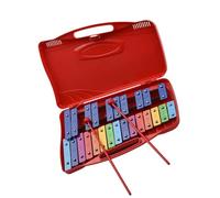 Strumento didattico per strumento a percussione xilofono glockenspiel a 25 note con custodia 2 mazze Kit Glockenspiel Professionale (Color : Red)