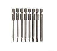 Strumento essenziale in lega di acciaio, set completo di otto magneti per punte Torx, lunghezza 75 mm ciascuna