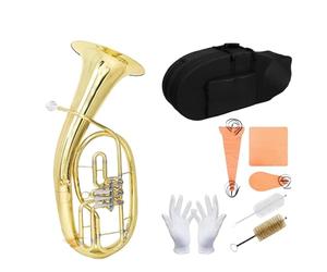 Strumento Eufonio Corno Basso A 3 Tasti Corno Tenore In Ottone Include Custodia Guanti Tracolla E Accessori