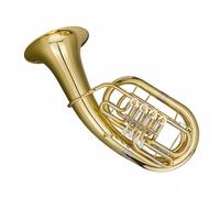 Strumento Eufonio Strumento A Corno Grande Per Studenti Di Banda Professionale, 4 Tasti Piatti, In Ottone Laccato Oro, Con Custodia Per Il Trasporto
