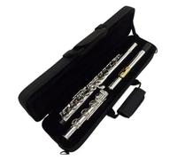 Strumento Flauto A Foro Aperto Flauto Professionale In Argento Placcato Oro Con Gamba In Si Fori Aperti E Chiusi 17 Tasti In Mi(Black)