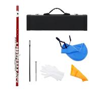 Strumento Flauto A Foro Aperto Flauto Traverso Viola A 16 Fori Con Custodia In Pelle(Red)