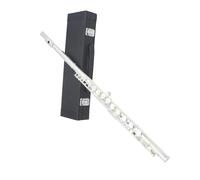 Strumento Flauto A Foro Aperto Set Di Flauto Per Principianti A 16 Fori Nichelato A Forma Di C Con Apertura Regolabile(Silver)