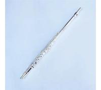 Strumento Flauto Flauto 16 Fori Placcato Argento Flauta Trasversale Otturatore Chiave Do Con Chiave Mi Strumento Musicale(482)