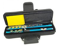strumento flauto Flauto 16 Fori Ravvicinati C Chiavi Strumento Cupronickel Flauto Blu Mare Placcato Nichel Con Chiave E flauto traverso