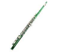 Strumento Flauto Flauto A 16 Fori Con Foro Chiuso Accordato In Do Coda In Si Chiave In Mi Corpo Verde Chiave In Nichel