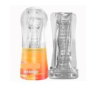 Strumento for l'allenamento di resistenza e il rilassamento da uomo, massaggiatore in morbido silicone, 3 diverse esperienze, portatile e facile da pulire(FJB31-Orange)