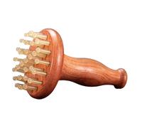 Strumento for massaggio Gua Sha con venature del legno Corno di mucca 29 denti Pettine for raschiare la pelle Manico in Massaggiatore meridiano Cuoio capelluto