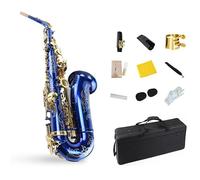 Strumento for sassofono contralto, strumento da gioco professionale, tasti in oro blu con superficie del corpo in ottone. Modello dorato, sassofono contralto professionale in mi bemolle, set for sasso