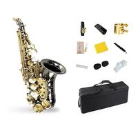 Strumento for sassofono soprano, strumento da gioco professionale, tasti in oro nichel nero con superficie del corpo in ottone, sassofono contralto professionale in si bemolle, set for sassofono, test