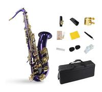 Strumento for sassofono tenore, strumento da gioco professionale, corpo in ottone, tasti dorati verniciati viola, sassofono tenore professionale in mi bemolle, set for sassofono, testa di flauto, cust