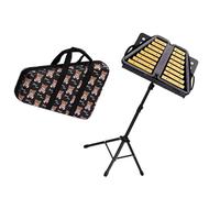 Strumento Glockenspiel pieghevole con piastra in alluminio dorata a doppia da 16 note con staffa di sollevamento