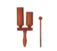 Strumento Guiro a doppia testa in legno, strumento a percussione a forma di rana per l'illuminazione musicale e l'istruzione (colore del tronco) (A - marrone rossastro)
