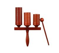 Strumento Guiro a doppia testa in legno, strumento a percussione a forma di rana per l'illuminazione musicale e l'istruzione (colore del tronco) (B - marrone rossastro)