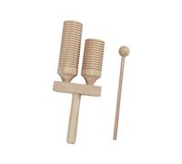 Strumento Guiro a doppia testa in legno, strumento a percussione a forma di rana per l'illuminazione musicale e l'istruzione (colore del tronco) (A - colore log)