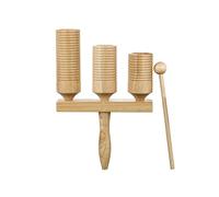 Strumento Guiro a doppia testa in legno, strumento a percussione a forma di rana per l'illuminazione musicale e l'istruzione (colore del tronco) (B - colore log)