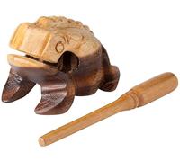 Strumento Guiro a forma di rana in legno per musica in classe, non fabbricato in Cina, include raschietto