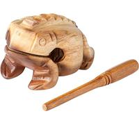 Strumento Guiro a forma di rana in legno per musica in classe, non fabbricato in Cina, include raschietto