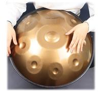 Strumento Handpan 440Hz 9/10/ 12 Note - Steel Tongue Drum Da 56cm Tamburo - Hand Pan Drum Con Supporto Per Battenti Per La Guarigione Del Suono(Gold,12)