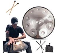 Strumento Handpan da 9/10/ 12 Note, 55cm Steel Hand Pan Drum per la Guarigione del Suono, la Meditazione Personale e lo Yoga, Steel Tongue Drum con Tripode, Battenti e Borsa per il Trasporto (Size :