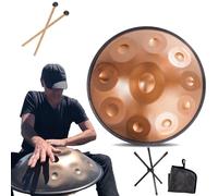 Strumento Handpan da 9/10/ 12 Note, 55cm Steel Hand Pan Drum per la Guarigione del Suono, la Meditazione Personale e lo Yoga, Steel Tongue Drum con Tripode, Battenti e Borsa per il Trasporto (Size :