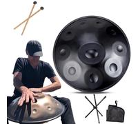 Strumento Handpan da 9/10/ 12 Note, 55cm Steel Hand Pan Drum per la Guarigione del Suono, la Meditazione Personale e lo Yoga, Steel Tongue Drum con Tripode, Battenti e Borsa per il Trasporto (Size :