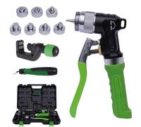 Strumento idraulico professionale per tubo espansore, strumento compatto, con 7 teste di espansione, gamma di taglio 5-32 mm, per tubi in rame da 3/8 a 1-1/8 pollici