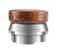 Strumento livellatore per caffè a profilo piatto con base in acciaio inossidabile e supporto in legno di noce per bar espresso (58 mm)