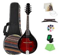 Strumento Mandolino Professionale Mandolino A Style Strumento Musicale A 8 Corde In Mogano Mandolino Acustico Per Principianti(SET 4)
