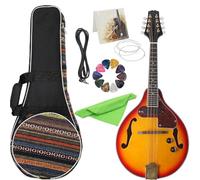 Strumento Mandolino Professionale Mandolino Elettrico A 8 Corde Per Chitarra Classica Strumento Melodico Mandolino Elettrico In Stile Con Zaino Per Il Trasporto(Set 2)