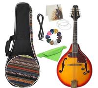 Strumento Mandolino Professionale Mandolino Elettrico A 8 Corde Strumento Melodico Classico Un Mandolino Elettrico In Stile Con Zaino In Tessuto(Set1)