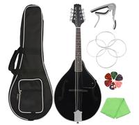 Strumento Mandolino Professionale Set Di Mandolino In Ebano A 8 Corde Nero In Tiglio Un Set Di Mandolino In Stile Con Corde Per Strumenti Per Principianti(Set)