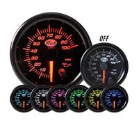 STRUMENTO MANOMETRO PRESSIONE OLIO MOTORE AUTO FONDO NERO ILLUMINAZIONE 7 COLORI