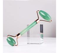 Strumento massaggiatore in cristallo di quarzo naturale a doppia testa con rullo di giada in metallo oro rosa, opalite decorazione della stanza (Color : Aventurine)