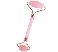 Strumento massaggiatore in cristallo di quarzo naturale a doppia testa con rullo di giada in metallo oro rosa, opalite DINZHHENGYIN(Color:Rose Quartz)