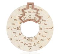 Strumento melodia rotondo per accordo, strumento melodia a ruota con cerchio delle quinte, note e firma chiave per musicisti, cantautori e principianti