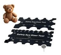 Strumento misuratore di sicurezza per occhi 2 pezzi - Misuratore 4-32 mm per bambole, uncinetto e animali di peluche | Modello in PP 16x7,9x0,3 cm Nero per installazione artigianale Occhi Bambole