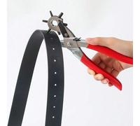 Strumento multifunzionale per forare cinture, strumento universale portatile per forare cinture, pinze per forare cinture in pelle, punzone manuale rotante per cinture in pelle da 8,5 pollici ad alta 