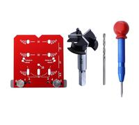 Strumento multifunzione per cerniere rosse da 35 mm, con margine regolabile e design per montaggio di armadietti, porte, strumento di posizionamento