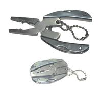 Strumento multifunzione tascabile, 7 in 1, mini pinze pieghevoli, set portachiavi, pinze in acciaio inox, kit di attrezzi multiuso per pesca, campeggio, escursionismo