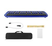 Strumento musicale a fiato Melodica a 37 tasti, melodica per principianti con canna soffiante, armonica portatile a tastiera per la pratica e l’apprendimento della musica, corpo in (Blu)