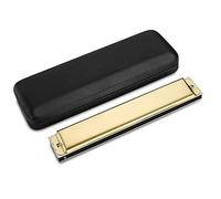 Strumento Musicale Armonica Tremolo Ad Ancia In Bronzo Fosforoso A 24 Fori Con Custodia Per Il Trasporto Armonica Strumento Musicale (Color : Gold_A Key)