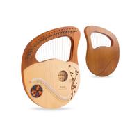 Strumento musicale arpa lira in legno 21 corde mogano con chiave accordatrice