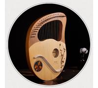 Strumento musicale arpa lira in legno 21 corde mogano con chiave di accordatura